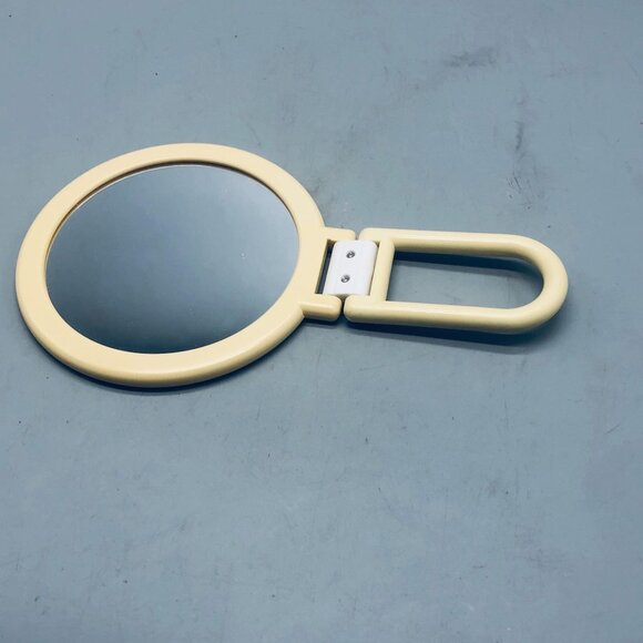 Ivory mirror free standing or hand held circle 2 sided 1 side magnified READ - Picture 3 of 7